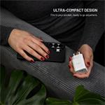 Fixed Mini sieťová GaN nabíjačka s USB-C a USB výstupom a podporou PD, 45W, biela