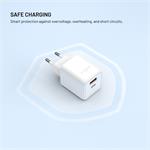 Fixed Mini sieťová GaN nabíjačka s USB-C a USB výstupom a podporou PD, 45W, biela