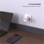 Fixed Mini sieťová GaN nabíjačka s USB-C a USB výstupom a podporou PD, 45W, biela