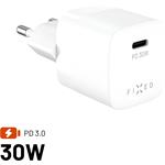 Fixed Mini sieťová GaN nabíjačka s USB-C výstupom a podporou PD, 30W, biela