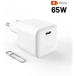 Fixed Mini sieťová GaN nabíjačka s USB-C výstupom a podporou PD, 65W, biela