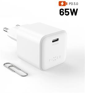 Fixed Mini sieťová GaN nabíjačka s USB-C výstupom a podporou PD, 65W, biela