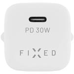 Fixed Mini sieťová nabíjačka s USB-C výstupom a podporou PD, 30W, biela