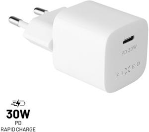 Fixed Mini sieťová nabíjačka s USB-C výstupom a podporou PD, 30W, biela, (použité)