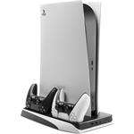 Fixed multifunkčná stanica pre PlayStation 5 s chladením a nabíjaním pre dva ovládače DualSense, čierno biela