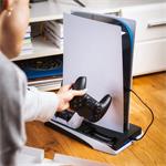 Fixed multifunkčná stanica pre PlayStation 5 s chladením a nabíjaním pre dva ovládače DualSense, čierno biela, (rozbalen