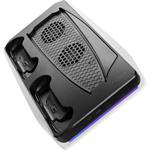 Fixed multifunkčná stanica pre PlayStation 5 s chladením a nabíjaním pre dva ovládače DualSense, čierno biela, (rozbalen