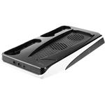 Fixed multifunkčná stanica pre PlayStation 5 s chladením a nabíjaním pre dva ovládače DualSense, čierno biela, (rozbalen