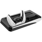 Fixed multifunkčná stanica pre PlayStation 5 s chladením a nabíjaním pre dva ovládače DualSense, čierno biela, (rozbalen