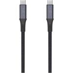 Fixed nabíjací a dátový opletený kábel s konektormi USB-C na USB-C, PD 3.1, 1.2 m, sivý