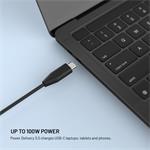 Fixed nabíjací GaN adaptér pre notebooky s USB-C, podpora PD 3.0, 100W, čierny