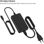 Fixed nabíjací GaN adaptér pre notebooky s USB-C, podpora PD 3.0, 100W, čierny
