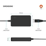 Fixed nabíjací GaN adaptér pre notebooky s USB-C, podpora PD 3.0, 100W, čierny