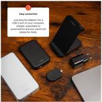 Fixed nabíjací USB-C adaptér pre Samsung Galaxy Watch kompatibilný s Powerstation Uni, čierny