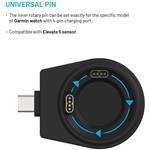 Fixed nabíjací USB-C adaptér pre smartwatch Garmin Fenix 5/6/7/7X/8, Epix, Venu 2/3/3S, Vívoactive 3/4/5, čierny