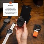 Fixed nabíjací USB-C adaptér pre smartwatch Garmin Fenix 5/6/7/7X/8, Epix, Venu 2/3/3S, Vívoactive 3/4/5, čierny