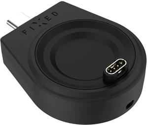 Fixed nabíjací USB-C adaptér pre smartwatch Garmin Fenix 5/6/7/7X/8, Epix, Venu 2/3/3S, Vívoactive 3/4/5, čierny