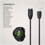 Fixed nabíjací USB-C kábel pre smartwatch Garmin Forerunner/Fenix/Venu/Vívoactive/Instinct, 2m, čierny