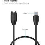 Fixed nabíjací USB-C kábel pre smartwatch Garmin Forerunner/Fenix/Venu/Vívoactive/Instinct, 2m, čierny