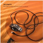 Fixed nabíjací USB-C kábel pre smartwatch Garmin Forerunner/Fenix/Venu/Vívoactive/Instinct, 2m, čierny