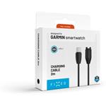 Fixed nabíjací USB-C kábel pre smartwatch Garmin Forerunner/Fenix/Venu/Vívoactive/Instinct, 2m, čierny