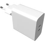 Fixed nabíjačka s 2x USB-C výstupom, PD, 65W, biela