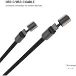 Fixed Neck Cable opletený kábel pre telefóny so zadným krytom s konektormi USB-C/USB-C, 1.6m, PD 60W, 480Mbps, čierny