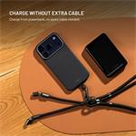 Fixed Neck Cable opletený kábel pre telefóny so zadným krytom s konektormi USB-C/USB-C, 1.6m, PD 60W, 480Mbps, čierny