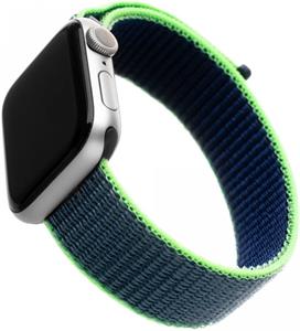 Fixed Nylon Strap Nylonový remienok na princípe suchého zipsu pre Apple Watch 38/40/41 mm, neónovo - modrý