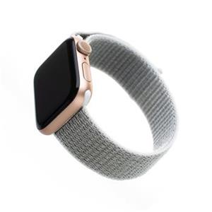 Fixed Nylon Strap Nylonový remienok na princípe suchého zipsu pre Apple Watch 42/44/45/49mm, bielo-šedý