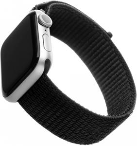 Fixed Nylon Strap Nylonový remienok na princípe suchého zipsu pre Apple Watch 42/44/45/49mm, čierny