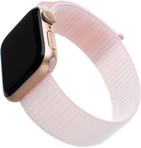Fixed Nylon Strap Nylonový remienok na princípe suchého zipsu pre Apple Watch 42/44/45/49mm, rúžový