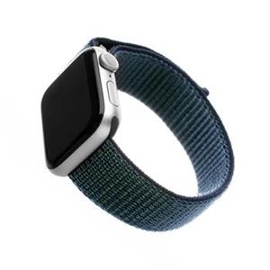 Fixed Nylon Strap Nylonový remienok na princípe suchého zipsu pre Apple Watch 42/44/45/49mm, tmavo-modrý
