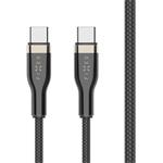 Fixed opletený kábel USB-C 100W, PD, 1,2m, čierny