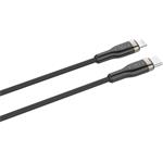 Fixed opletený kábel USB-C na Lightning, PD, 2m, MFI, čierny