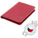 Fixed Passport kožená peňaženka, veľkosť cestovného pasu, červená