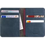 Fixed Passport kožená peňaženka, veľkosť cestovného pasu, modrá