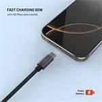 Fixed Power Watch Cable opletený kábel s konektormi USB-C/USB-C a Apple/Samsung Watch nabíjačkou, 1.5m, PD 60W, sivý