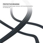 Fixed Power Watch Cable opletený kábel s konektormi USB-C/USB-C a Apple/Samsung Watch nabíjačkou, 1.5m, PD 60W, sivý