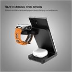 Fixed Powerstation stojan pre Garmin s bezdrôtovým nabíjaním až pre 3 zariadenia, 15W+5W+2.5W, čierny