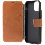 Fixed ProFit kožené puzdro typu kniha pre Apple iPhone 17e/16e, hnedé