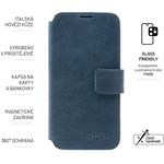 Fixed ProFit kožené puzdro typu kniha pre Samsung Galaxy A34 5G, modré
