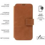 Fixed ProFit kožené puzdro typu kniha pre Samsung Galaxy A36 5G, hnedé