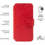 Fixed ProFit kožené puzdro typu kniha pre Samsung Galaxy S25, červené