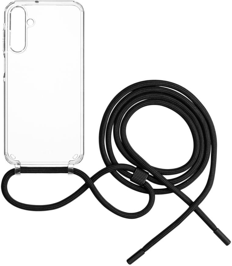 Fixed Pure Neck puzdro s čiernou šnúrkou na krk pre Samsung Galaxy A15/A15 5G