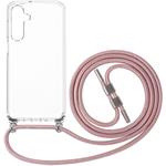 Fixed Pure Neck puzdro s odnímateľnou ružovou šnúrkou na krk pre Samsung Galaxy A16 4G/5G
