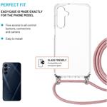 Fixed Pure Neck puzdro s odnímateľnou ružovou šnúrkou na krk pre Samsung Galaxy A16 4G/5G