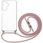 Fixed Pure Neck puzdro s odnímateľnou ružovou šnúrkou na krk pre Samsung Galaxy A26 5G