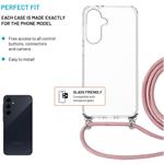 Fixed Pure Neck puzdro s odnímateľnou ružovou šnúrkou na krk pre Samsung Galaxy A36 5G/A56 5G