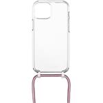 Fixed Pure Neck puzdro s ružovou šnúrkou na krk pre Apple iPhone 12 mini